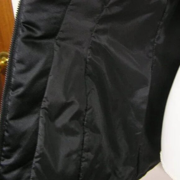 Black Puffer Jacket Hood Faux Fur Trim SMALL - Picture 10 of 12